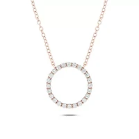 1/2 ct. t.w White Natrual Diamond Circle Ring Pendant Necklace 14K Gold