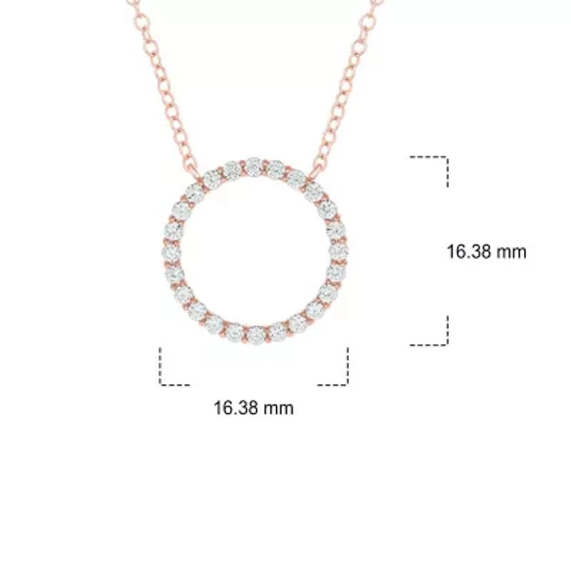 1/2 ct. t.w White Natrual Diamond Circle Ring Pendant Necklace 14K Gold