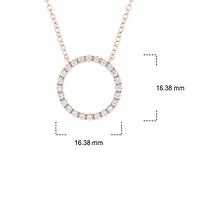 1/2 ct. t.w White Natrual Diamond Circle Ring Pendant Necklace 14K Gold