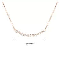 1/4 ct. t.w White Natural Round Diamond Curved Line Pendnat  Necklace For Women's 10K Gold
