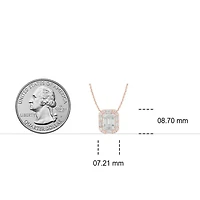 1/4 ct. t.w Natrual White Diamond Solitaire Cushion Pendant Necklace 10K Gold