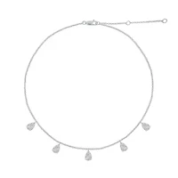 1.0 ct. t.w Natrual White Diamond Adjustable Necklace For Women's 14K Gold