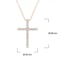 1.0 ct. t.w Natrual White Diamond Cross Pendant Necklace 14K Gold