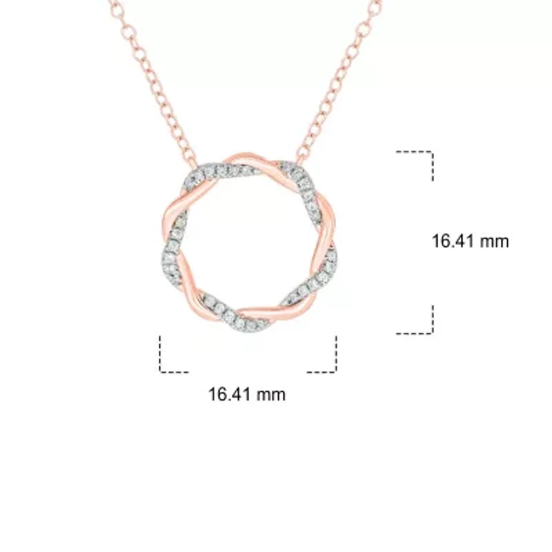 1/6 ct. t.w White Round Diamond Circle Ring Pendnat Necklace For Women's 10K Gold