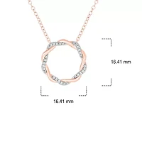 1/6 ct. t.w White Round Diamond Circle Ring Pendnat Necklace For Women's 10K Gold