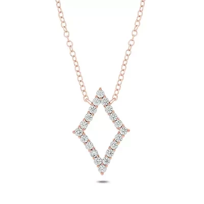 1 ct. t.w Diamond Rhombus Shape Pendant Necklace For Women's 14K gold
