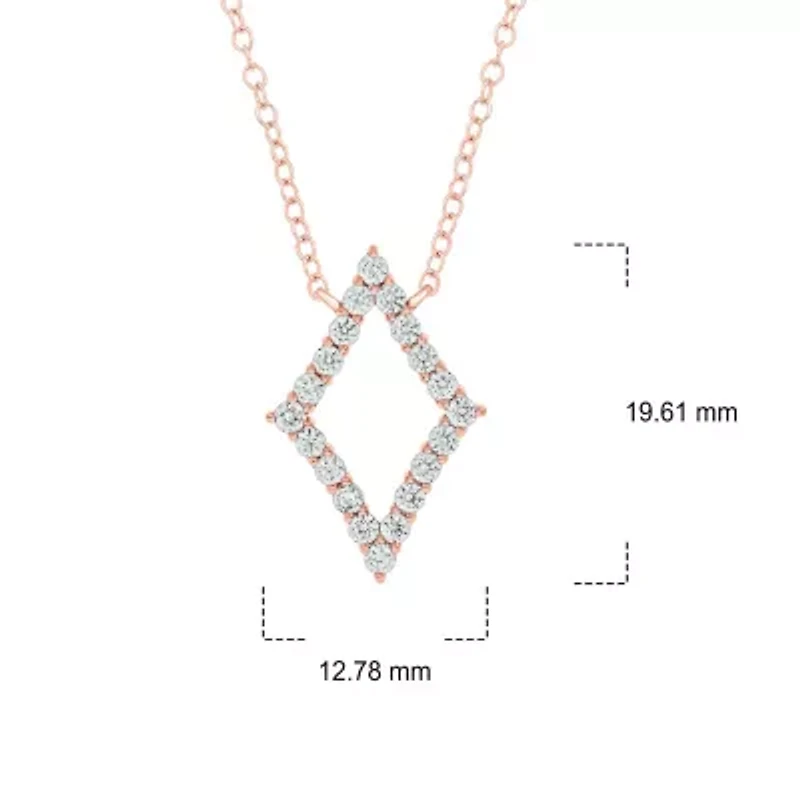 1 ct. t.w Diamond Rhombus Shape Pendant Necklace For Women's 14K gold