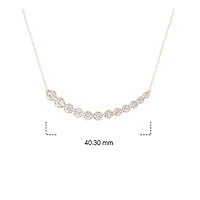 1.0 ct. t.w White Diamond Curved Bar Necklace For Women's  10K Gold