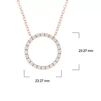 ct. t.w White Natrual Diamond Thischic Circle Ring Pendant Necklace 14K Gold