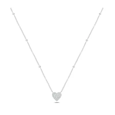 1/4 ct. t.w White Diamond Heart Pendant Necklace 10K Gold