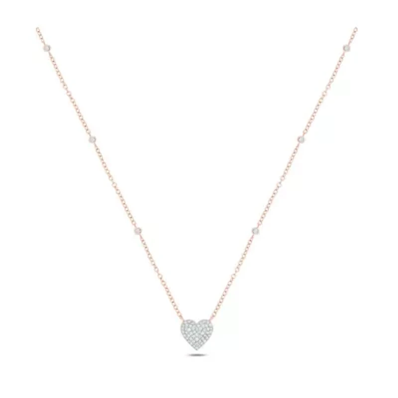 1/4 ct. t.w White Diamond Heart Pendant Necklace 10K Gold