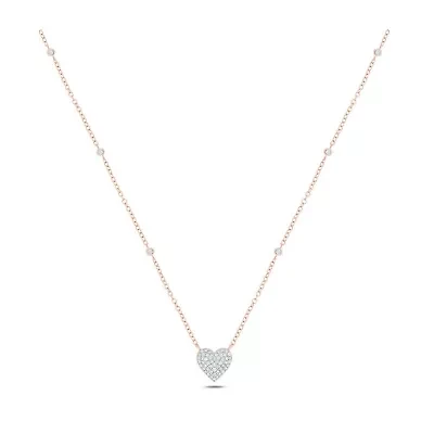 1/4 ct. t.w White Diamond Heart Pendant Necklace 10K Gold