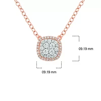 3/8 ct. t.w White Diamond Studded Round Pendant Necklace 10K Gold