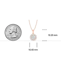 1/2 ct. t.w Natrual White Diamond Sun Pendant Necklace 10K Gold