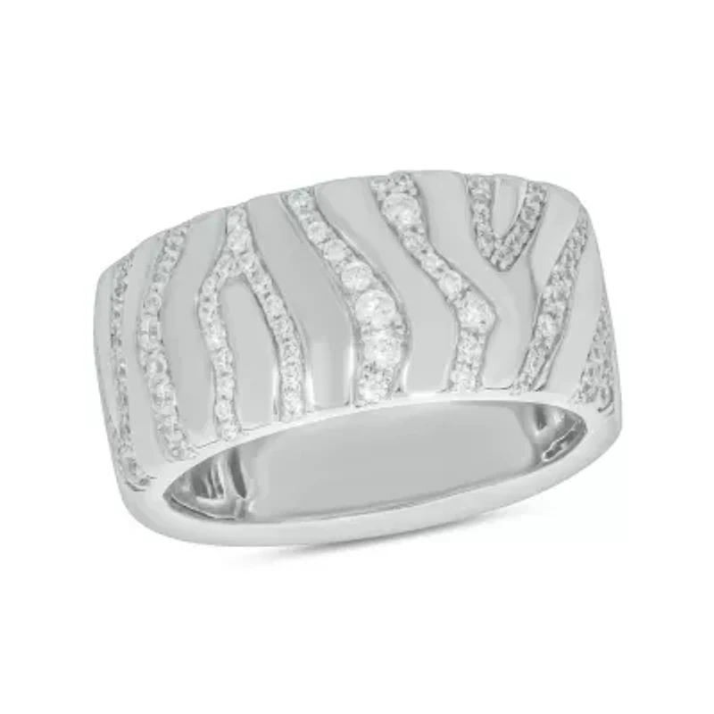 5/8 ct.t.w. Diamond Zabra Stripe Anniversary Band 14KT Yellow Gold