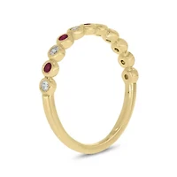 1/ ct.t.w. Diamond Natural Ruby Anniversary Band 14KT White Gold