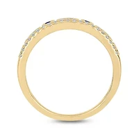 1/3 ct.t.w. Diamond Natural Blue Sapphire  Anniversary Band 14KT White Gold