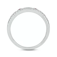 1/3 ct.t.w. Diamond Natural Ruby Anniversary Band 14KT White Gold