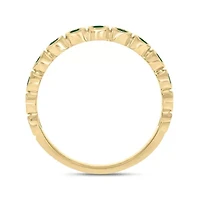 8 ct.t.w. Diamond Natural Round Shape Emerald Anniversary Band 14KT Rose Gold
