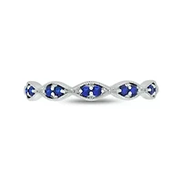 1/ ct.t.w. Diamond Natural Blue Sapphire Anniversary Band 14KT Gold