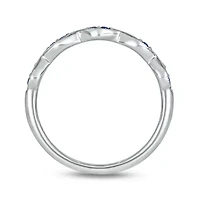 1/ ct.t.w. Diamond Natural Blue Sapphire Anniversary Band 14KT Gold