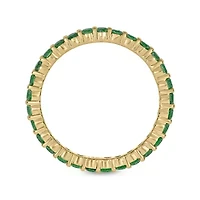 5/8 ct.t.w. Diamond Natural Round Shape Emerald  Anniversary Band 14KT Rose Gold