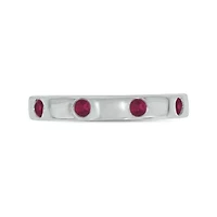 1/6 ct.t.w. Diamond Natural Round Ruby Anniversary Band 14KT Yellow Gold