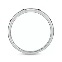 1/6 ct.t.w. Diamond Natural Round Ruby Anniversary Band 14KT Yellow Gold