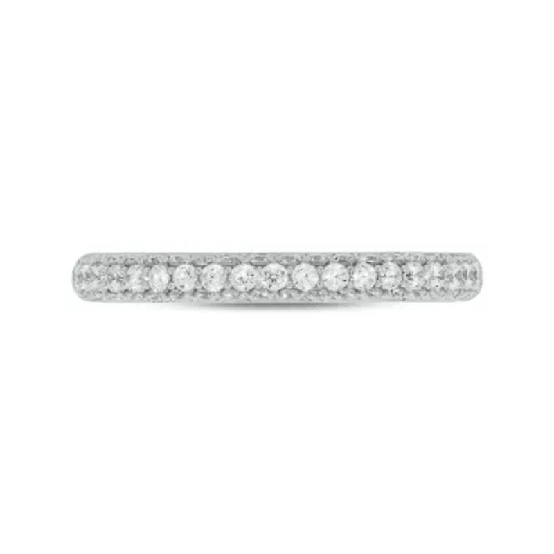 3/4 carat, Diamond Half Eternity ,3 Row Micro Pave Band Ring 14K Yellow Gold