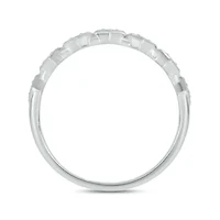 Diamond Accent Milgrain Anniversary Band Ring 14K White Gold