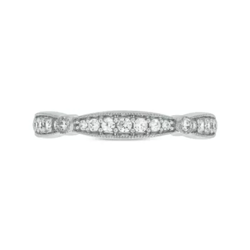 1/6 carat, Diamond Milgrain Anniversary Ring 14K Yellow Gold