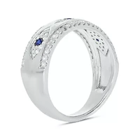 1/2 carat, Diamond Evil Eye, Colorstone Ring 14K White Gold