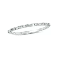 1/5 carat,Diamond Round & Baguette,Stack Band 14K White Gold