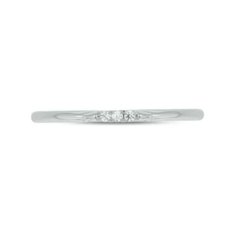 Diamond Accent Stone,Stack Anniversary Band 14K White Gold