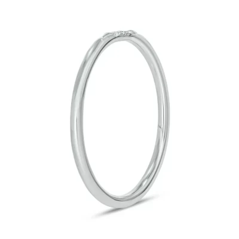 Diamond Accent Stone,Stack Anniversary Band 14K White Gold
