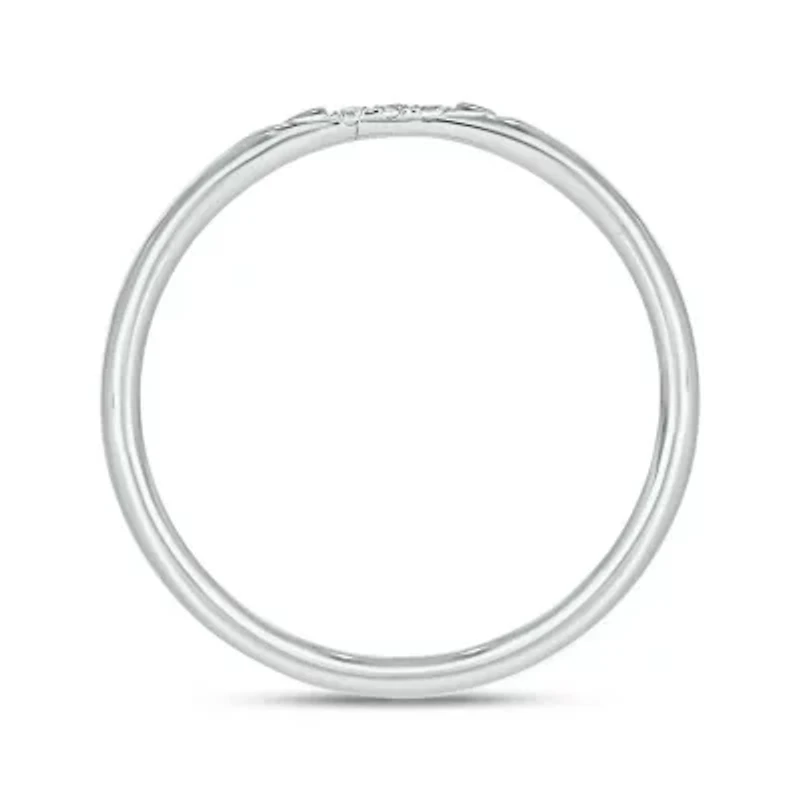 Diamond Accent Stone,Stack Anniversary Band 14K White Gold