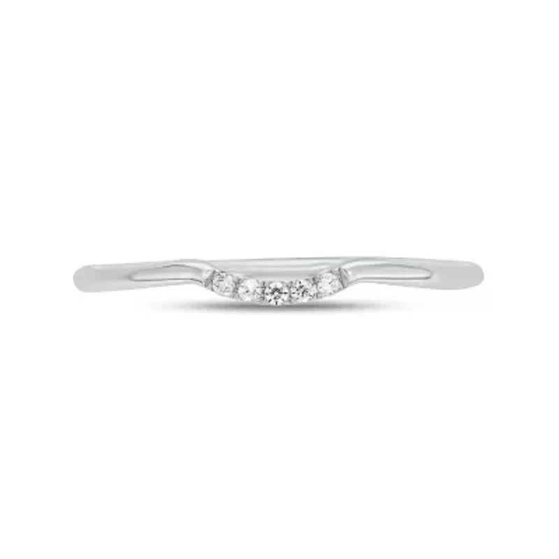 Diamond Accent Contour Anniversary Ring 14K Yellow Gold