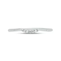 Diamond Accent Contour Anniversary Ring 14K Yellow Gold