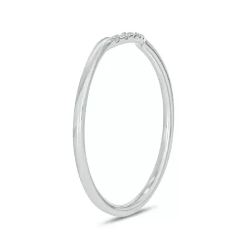 Diamond Accent Contour Anniversary Ring 14K Yellow Gold