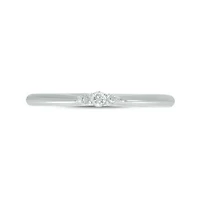 Diamond Accent 3 Stone Anniversary Band 14K White Gold