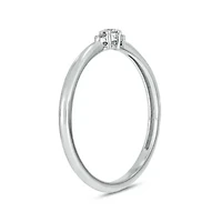 Diamond Accent 3 Stone Anniversary Band 14K White Gold