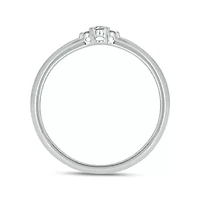 Diamond Accent 3 Stone Anniversary Band 14K White Gold