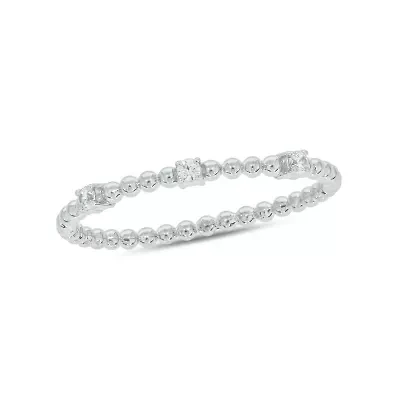 Diamond Accent Beads,Stack Anniversary Band 14K Yellow Gold