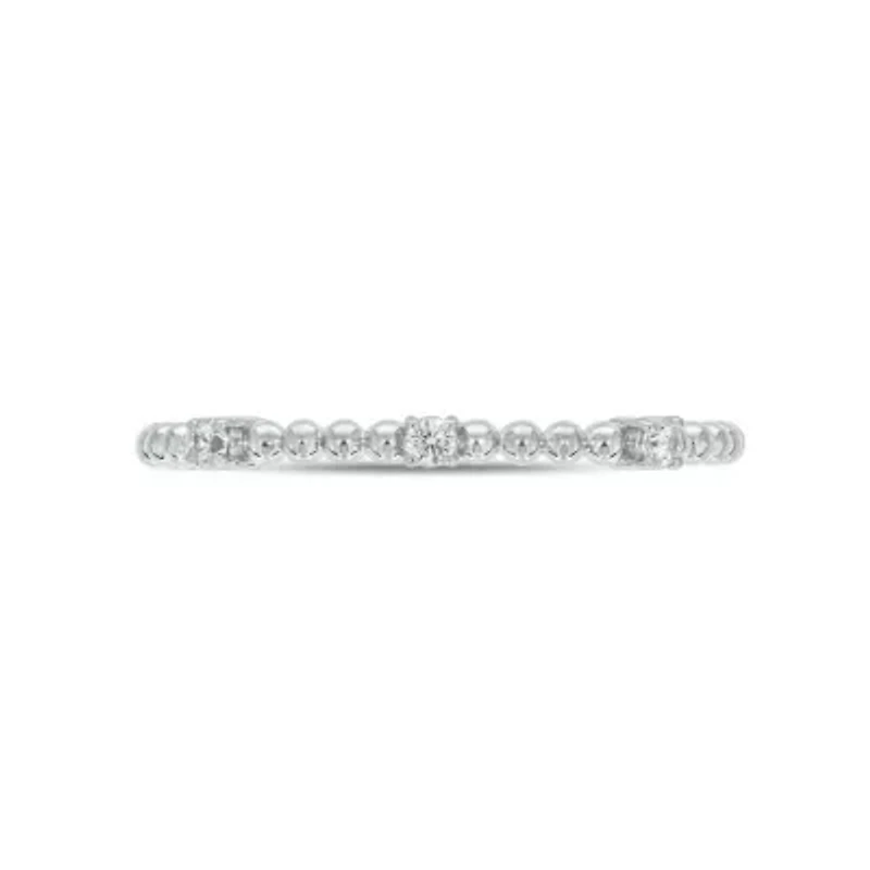 Diamond Accent Beads,Stack Anniversary Band 14K Yellow Gold