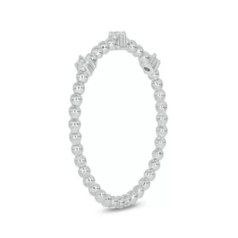 Diamond Accent Beads,Stack Anniversary Band 14K Yellow Gold