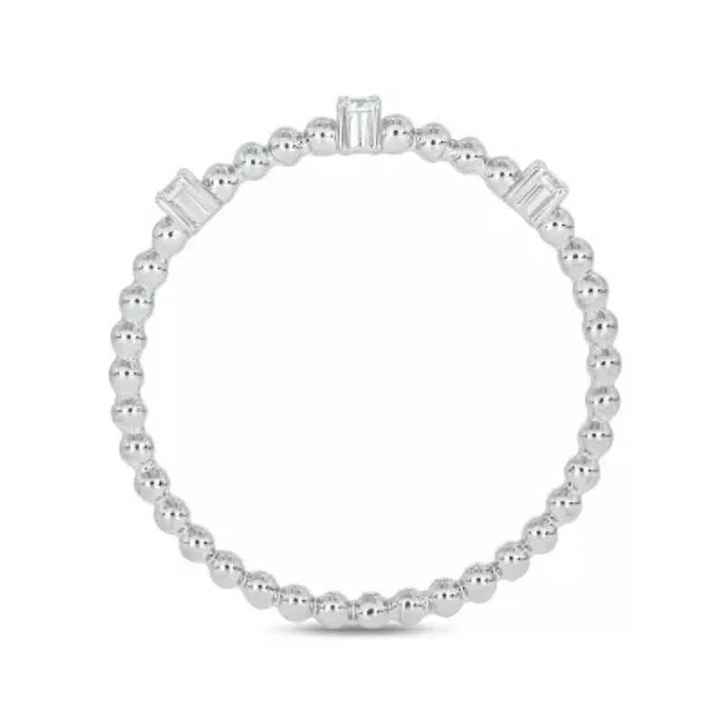 Diamond Accent Beads,Stack Anniversary Band 14K Yellow Gold