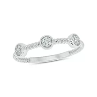 Diamond Accent Round Cluster,Rope Anniversary Band 14K Yellow Gold