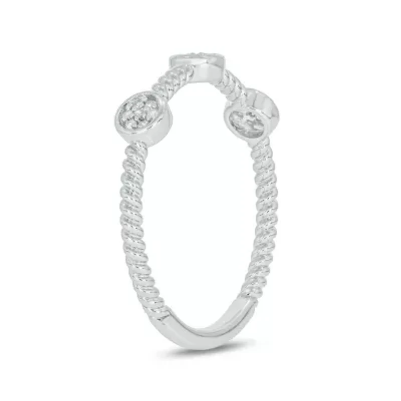 Diamond Accent Round Cluster,Rope Anniversary Band 14K Yellow Gold