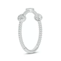 Diamond Accent Round Cluster,Rope Anniversary Band 14K Yellow Gold