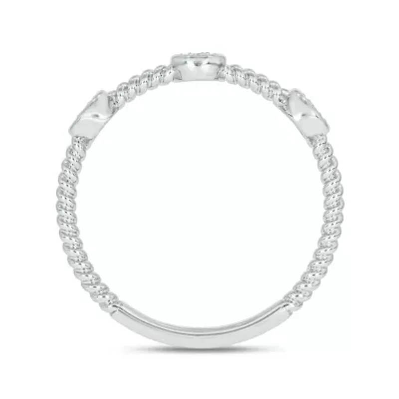 Diamond Accent Round Cluster,Rope Anniversary Band 14K Yellow Gold